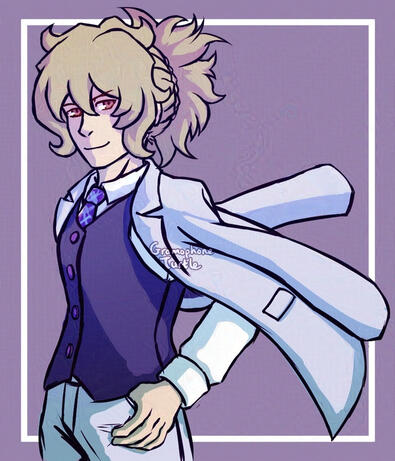 Basic BG: "Light purple BG with a white rectangle (inset?) border"